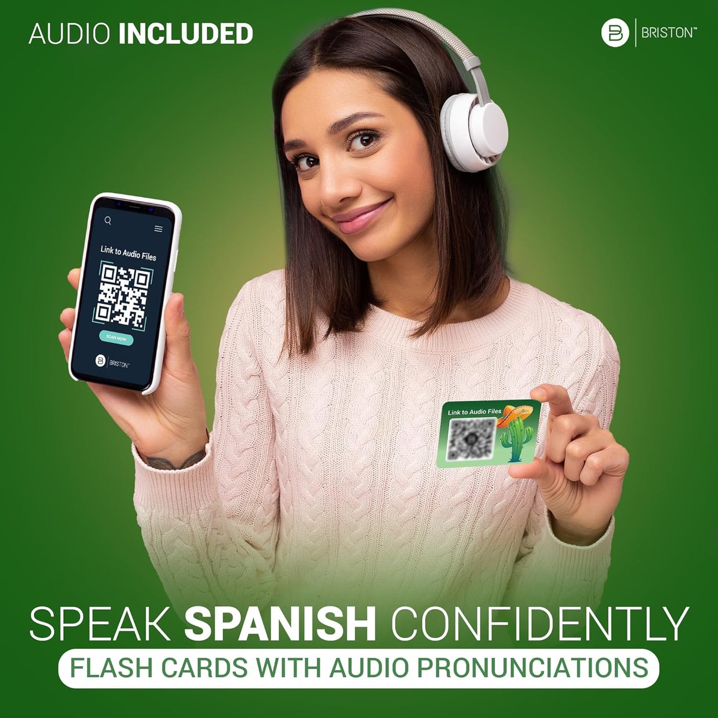 Briston Spanish Alphabet Flash Cards – 27 Educational Language Learning Resource with Pictures for Memory Sight Words – Fun Game Like Play - Kids, Grade School, Classroom, Homeschool Teacher Supplies