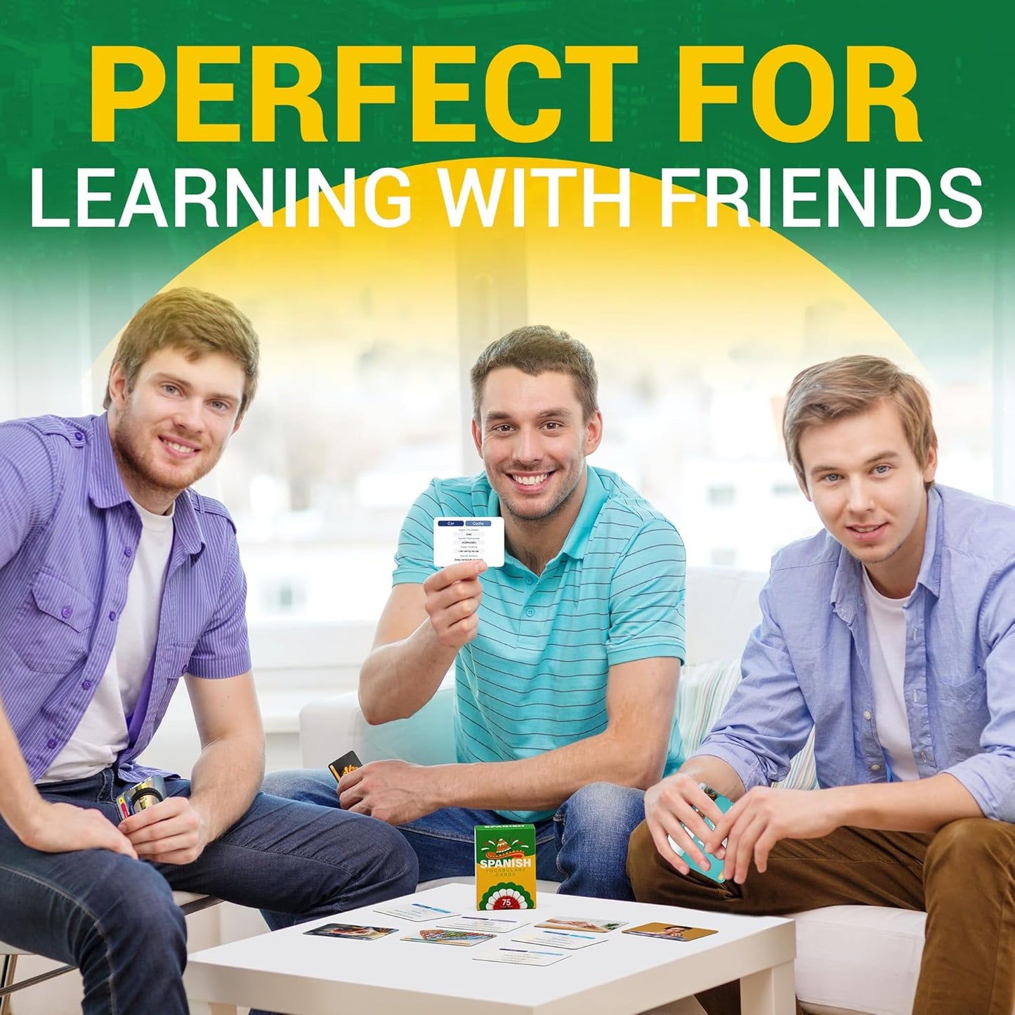 Spanish Vocabulary Flash Cards - 75 Beginner Vocab with Pictures - Memory & Sight Words, Travel & Quick Reference - Educational Language Learning Game Play - Kids, Grade School, Classroom, Homeschool