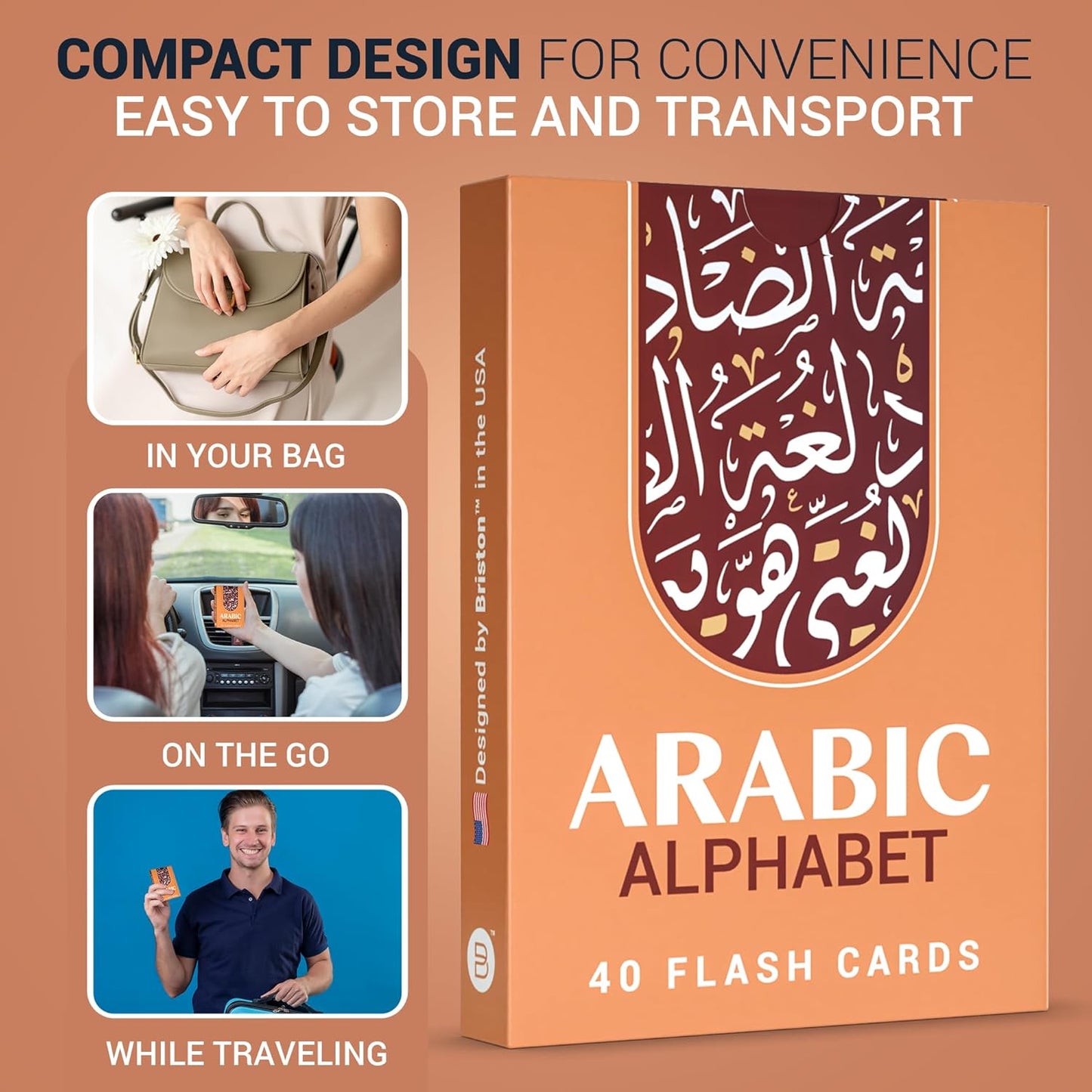 Arabic Alphabet Flash Cards 28 – Educational Language Learning Resource with Pictures for Memory & Sight Words - Fun Game Play - Grade School, Classroom, or Homeschool Supplies – Briston Brand