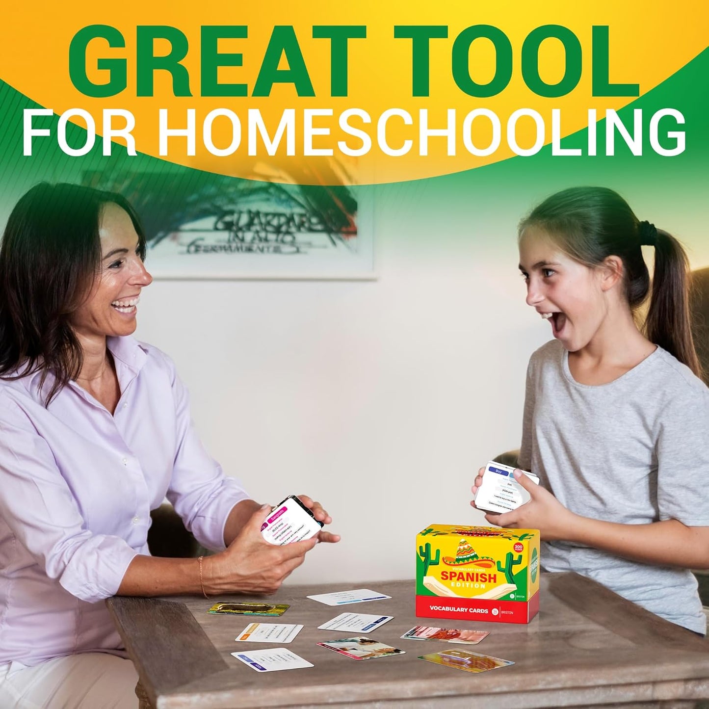 Spanish Vocabulary 300 Flash Cards – Beginner Sight Words with Pictures for Fast Learning – Durable & Portable Educational Game for Kids & Adults