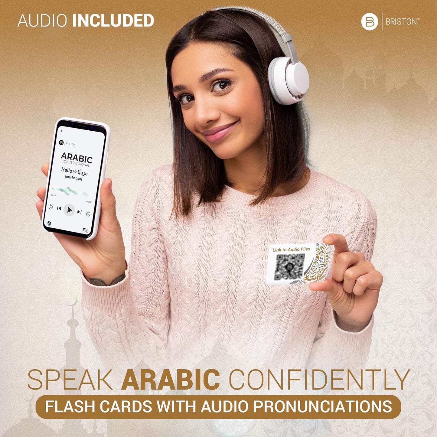 Arabic Conversational Phrase Flash Cards with essential phrases for everyday communication, designed for learners of all levels to enhance speaking and comprehension skills.