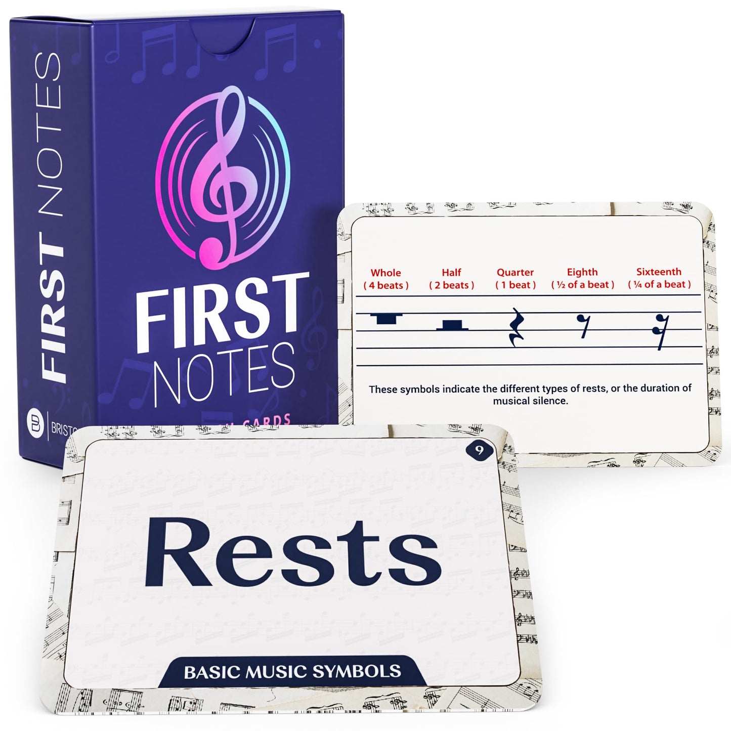 Beginner Musicians Flashcards for learning basic music theory and notes.