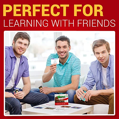 Italian Language Vocabulary Flash Cards – 300 Essential Words for Beginners – Fun & Interactive Learning Tool for Kids & Adults