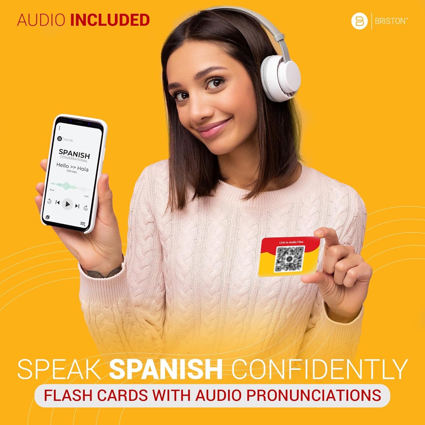 Spanish phrase flashcards for beginners – Essential conversational phrases for travel, study, and everyday use – Durable, compact, and engaging language learning tool.