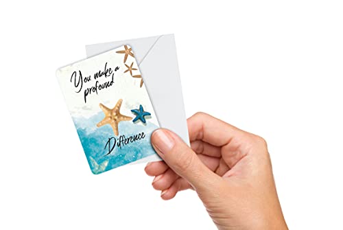 90 Piece Starfish Story Cards & Mini Keepsake Starfish - Appreciation & Recognition Notecards with Envelopes - for Teacher Gifts, Kids Lunch Box Notes, Student/Volunteer Rewards, Employee Motivation