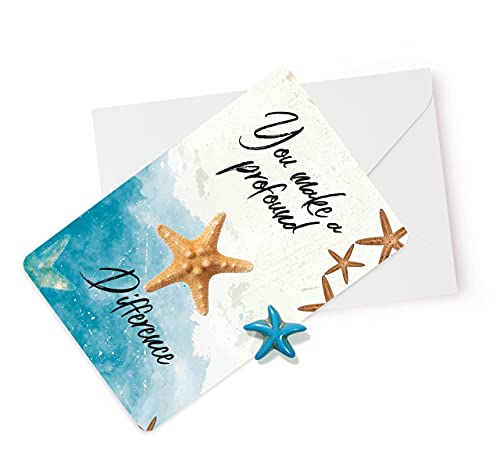 90 Piece Starfish Story Cards & Mini Keepsake Starfish - Appreciation & Recognition Notecards with Envelopes - for Teacher Gifts, Kids Lunch Box Notes, Student/Volunteer Rewards, Employee Motivation