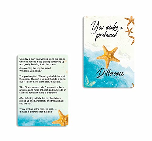 90 Piece Starfish Story Cards & Mini Keepsake Starfish - Appreciation & Recognition Notecards with Envelopes - for Teacher Gifts, Kids Lunch Box Notes, Student/Volunteer Rewards, Employee Motivation