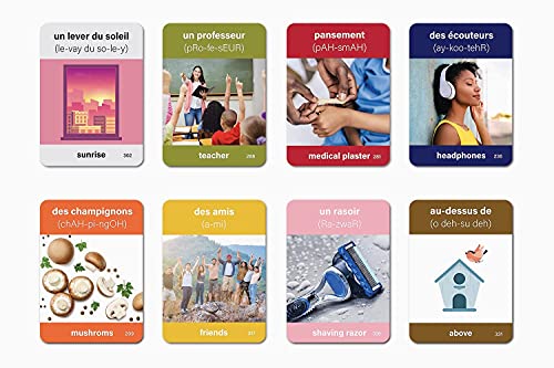 350 French Vocabulary Flash Cards – Educational Language Learning Resource with Pictures for Memory & Sight Words - Fun Game Play - Grade School, Classroom, or Homeschool Supplies – Briston Brand