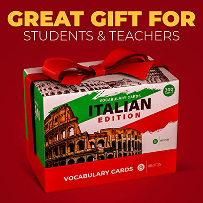 Briston Italian Language Vocabulary Flash Cards Comprehensive, Engaging, and Perfect for Beginners Learning Italian