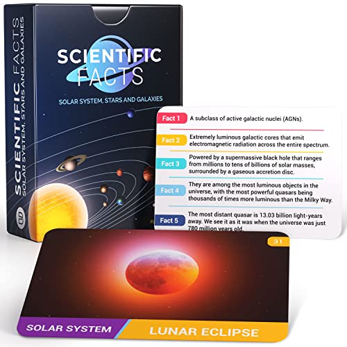 75 Space Flash Cards – STEM Learning Resource - Solar System, Stars, Galaxies, Planets, Satellites, Universe - Astronomy Flashcards for Science Students & Future Astronauts – Grade School & Homeschool