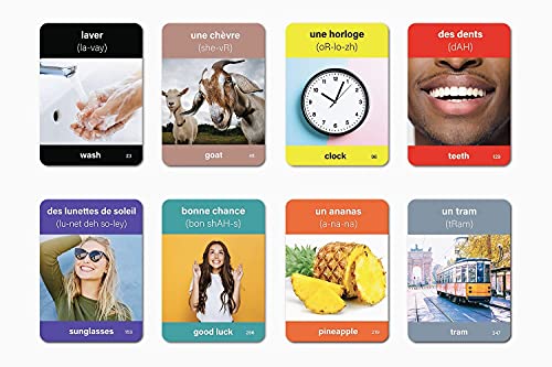 350 French Vocabulary Flash Cards – Educational Language Learning Resource with Pictures for Memory & Sight Words - Fun Game Play - Grade School, Classroom, or Homeschool Supplies – Briston Brand