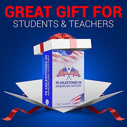 United States History Flash Cards – 75 US American Major Events & Milestones – AP Learning Resource for Studying, Government Teaching Aid Tool, Social Studies Civics Reference – Classroom & Homeschool