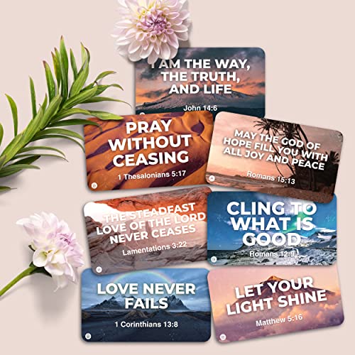 70 Bible Verse Kudos Cards – Inspirational Religious Christian Scripture Quotes Mini Postcards – 14 Thank You Appreciation & Encouragement Prayer Blank Back – Kids, Teachers, Employees, Mom & Dad Gift