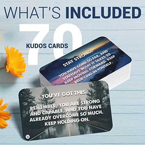 70 Addiction Recovery Kudos Cards – Encouragement & Motivational Notes - Therapy, Counseling, Positive Mental Health & Sobriety – Inspirational Affirmation for Treating Relapse & Substance Abuse