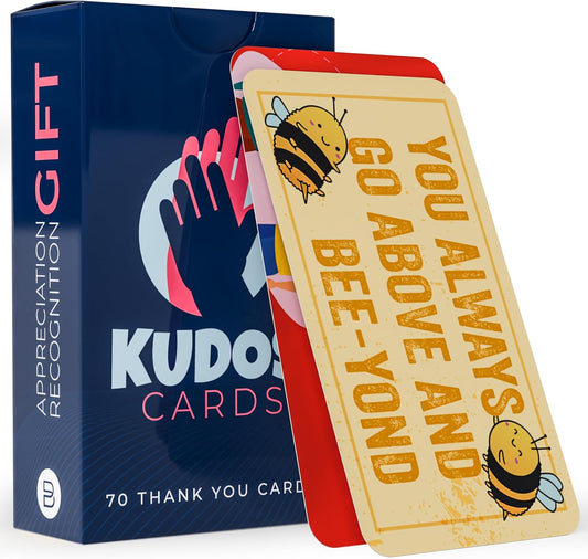 70 Kudos Cards - Thank You Appreciation & Recognition Blank Back Postcard – School Lunch Box Kids Notes – Business Employee Motivational Affirmation Bulk Gift – Teacher Reward Inspirational