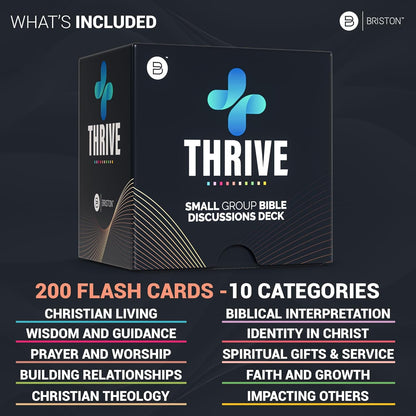 Briston Thrive Small Group Bible Discussions Deck, Bible Study Supplies Flash Cards for Engaging Bible Study Sessions, Perfect for Small Group Bible Study and Personal Growth