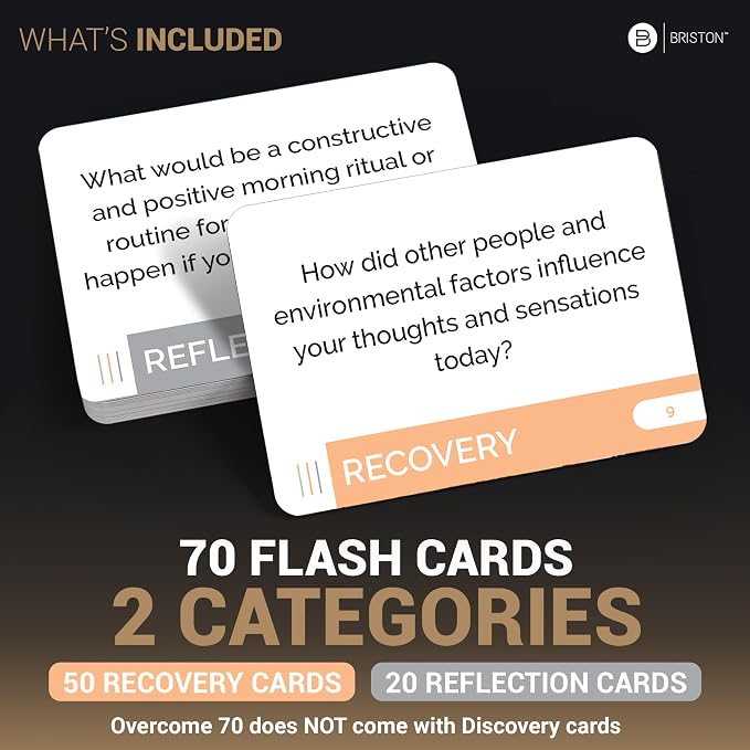 Addiction Recovery Flash Cards – 70 Therapy & Reflection Questions