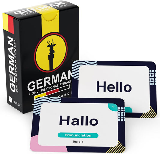 German Conversational Phrases Flash Cards with Audio – 75 Cards