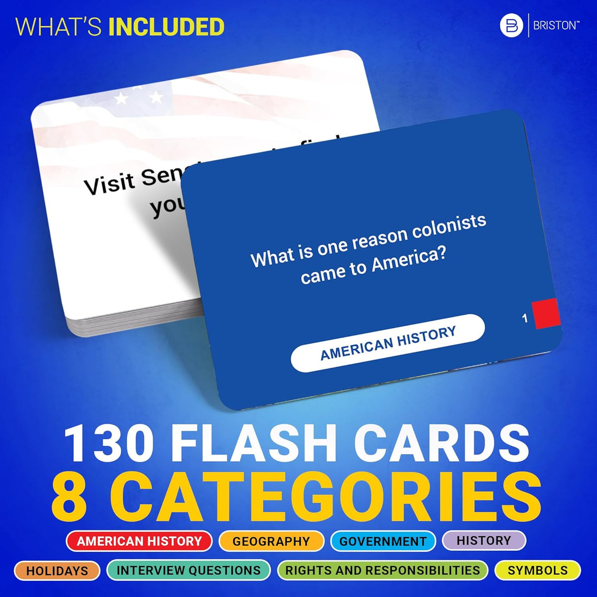 US Citizenship Test Flash Cards – 130 Civics Questions for Naturalization