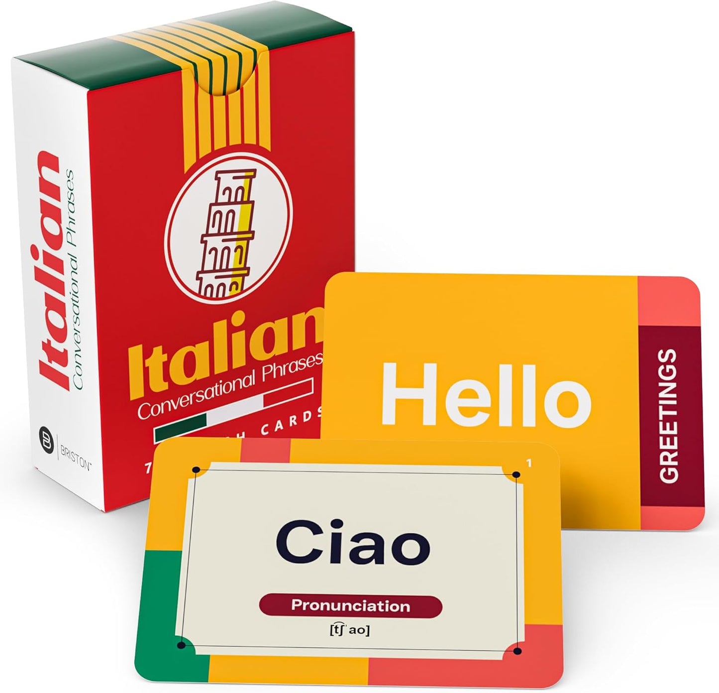 Italian Conversational Phrase Flash Cards - 75 Beginner Sayings for Travel, Memory, Quick Reference - Educational Language Learning Resource Tool - Fun Play - Kids, Students, Classroom, Homeschool