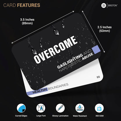 Briston Overcome Mental Health 200 Cards for Gaslighting & Narcissistic Abuse Therapy & Recovery, Counseling Conversations, Emotional Health, Relapse & Suicide Prevention and Mental Health Awareness