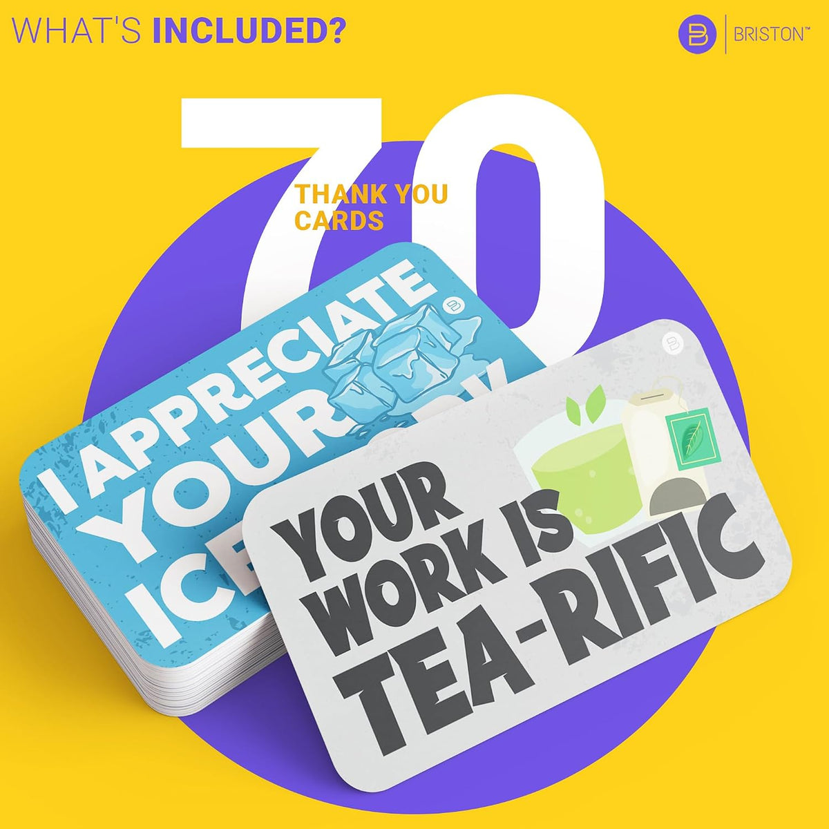 Teacher Appreciation Thank You Cards – 70 Punny Notes, 7 Designs