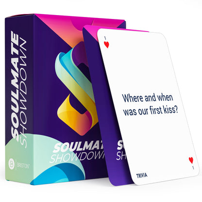 Briston Soulmate Showdown: Couples Trivia & Dare Flash Cards - 78 Card Set for Relationship Growth, Adding Spice & Fun Date Nights - New & Seasoned Couples - Romantic Game for Adults