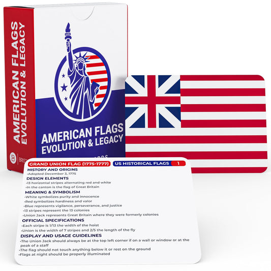 Briston US Flags Through History Flashcards - 71 Detailed Cards on Federal, Executive, Armed Forces, Legislative & Advocacy Flags Educational Resource for History, Design & Symbolism Learning Aid