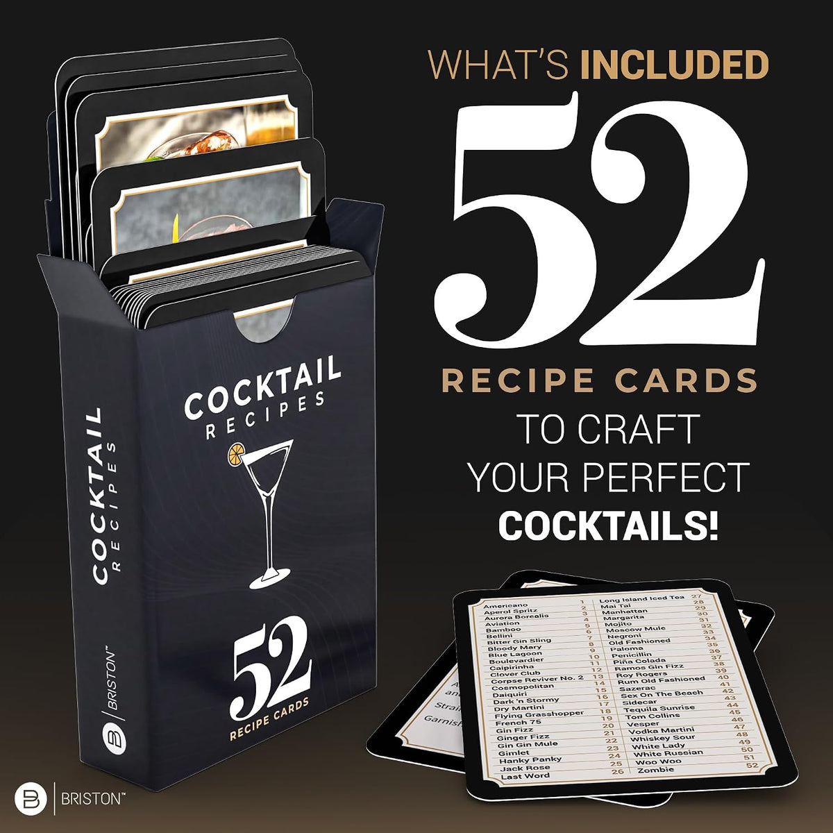 Cocktail Recipe Flash Cards – 52 Classic & Modern Drink Recipes