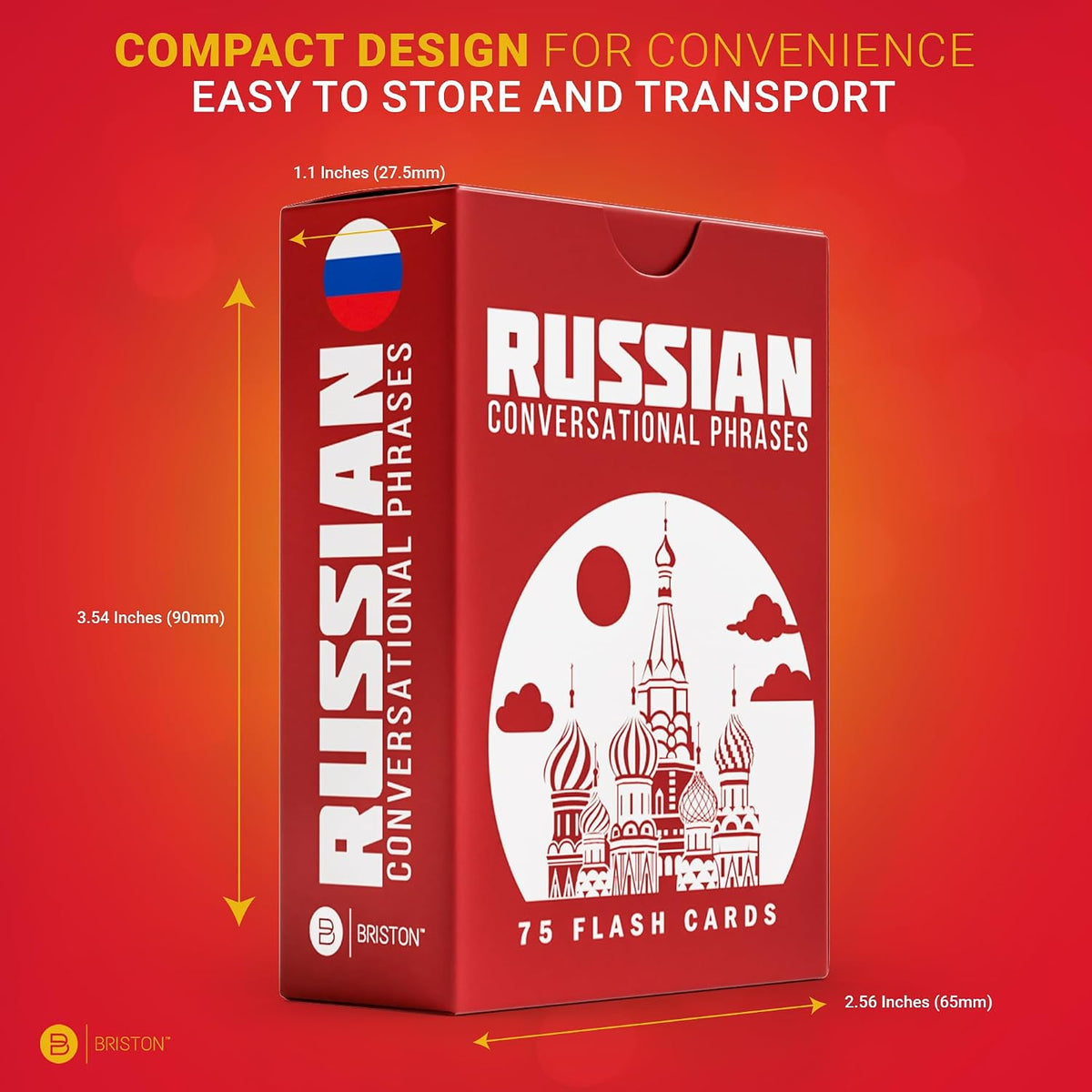 Briston Russian Flash Cards with Audio – 75 Conversational Phrases