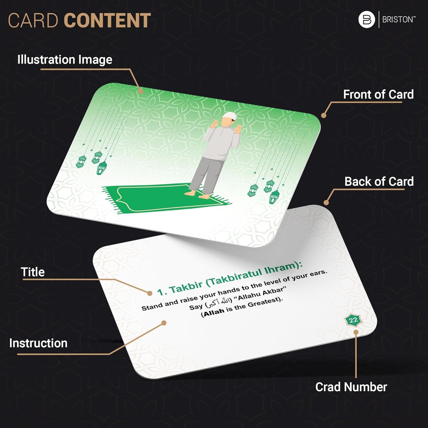 Muslim Prayer Flash Cards – Salah & Wudu Step-by-Step Islamic Guide