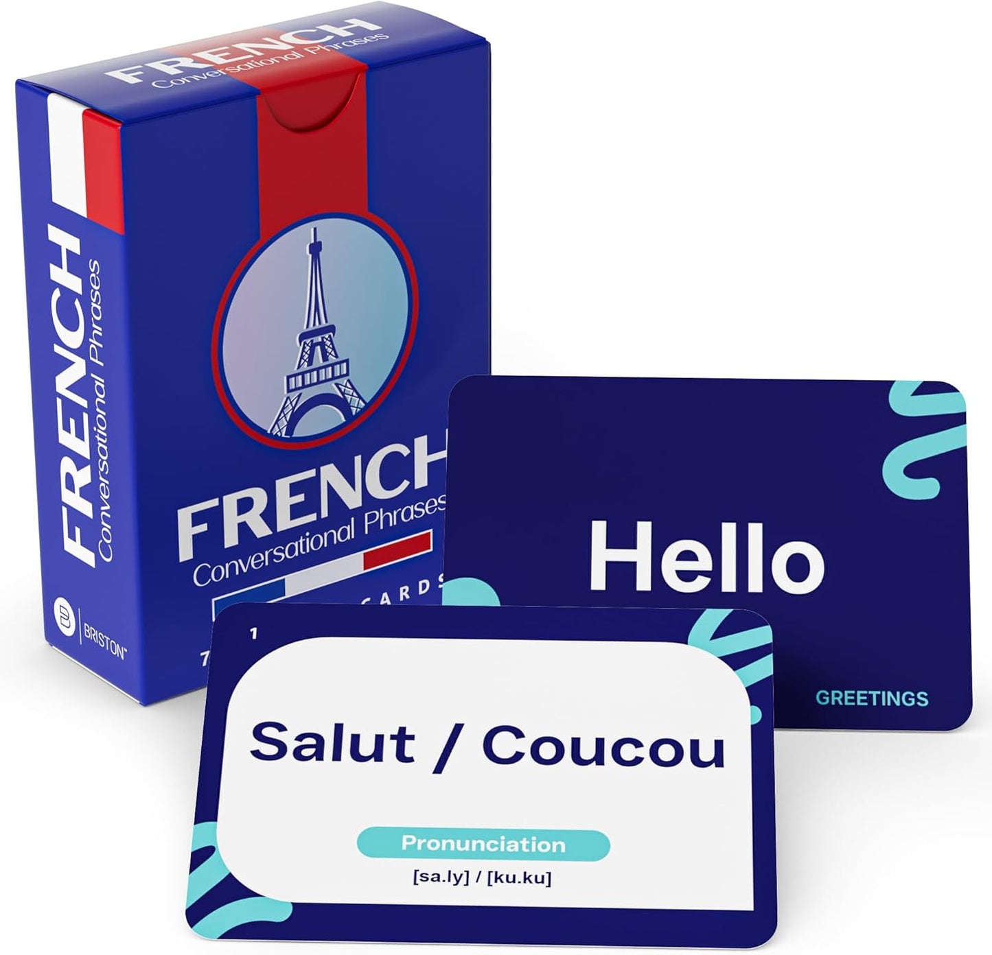 French Conversational Phrase Flash Cards - 75 Beginner Sayings for Travel, Memory, Quick Reference - Educational Language Learning Resource Tool - Fun Play - Kids, Students, Classroom, Homeschool