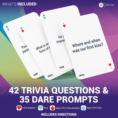 Briston Soulmate Showdown: Couples Trivia & Dare Flash Cards - 78 Card Set for Relationship Growth, Adding Spice & Fun Date Nights - New & Seasoned Couples - Romantic Game for Adults