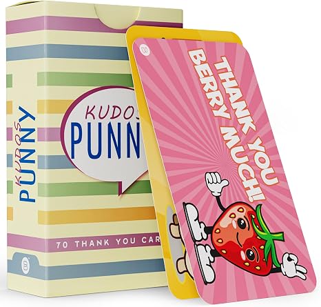 Funny Thank You Cards – 70 Punny Appreciation Notes, 7 Designs