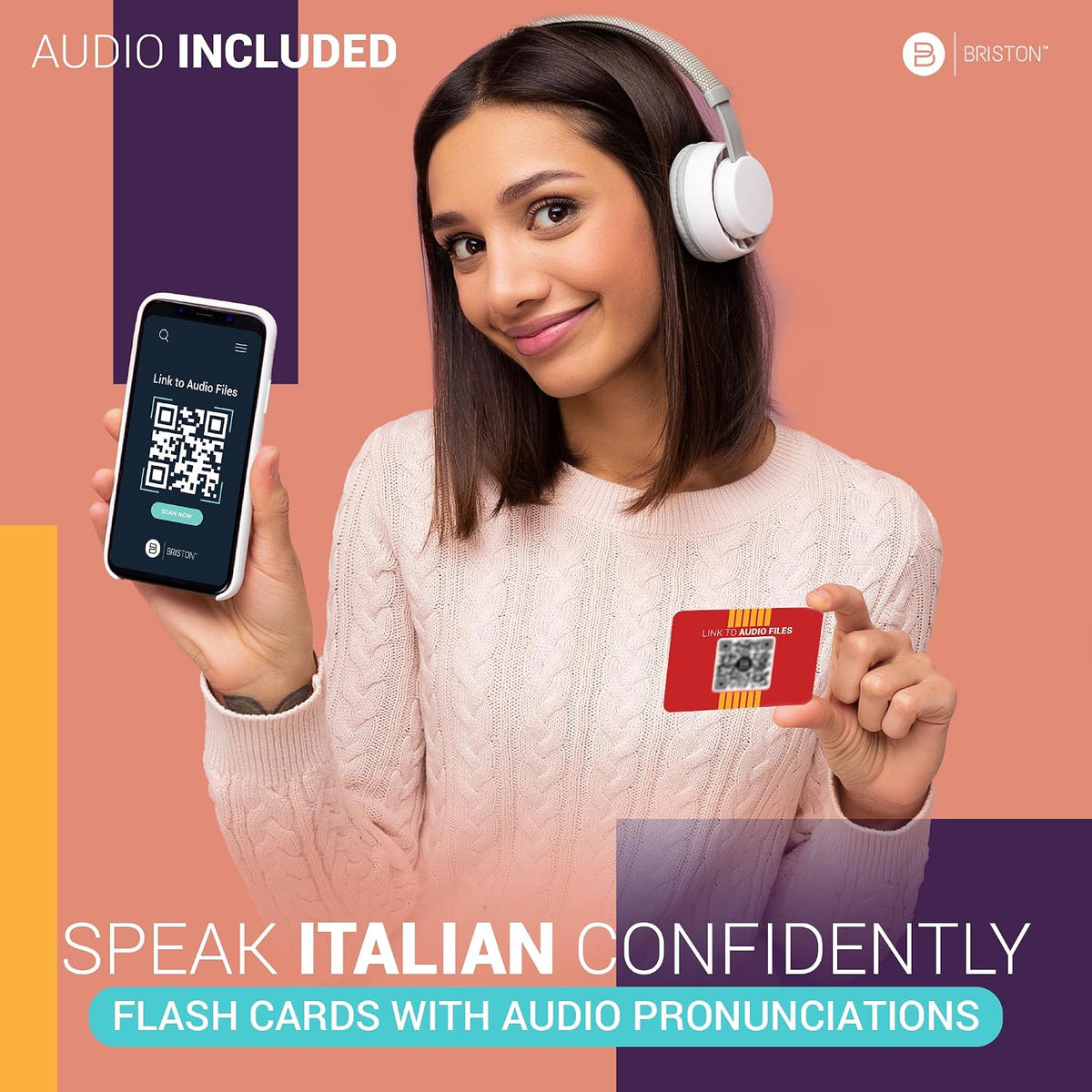 Italian Conversation Flash Cards with Audio – 75 Phrases for Beginners