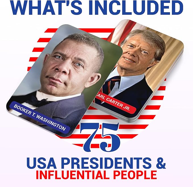 U.S. Presidents Flash Cards – 75 American History Leaders & Historical Figures