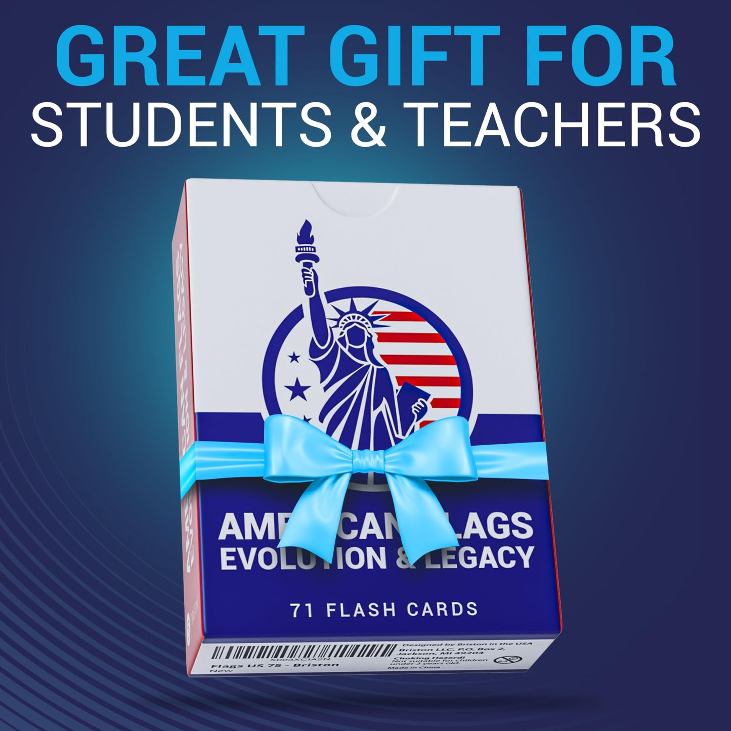 Briston US Flags Through History Flashcards - 71 Detailed Cards on Federal, Executive, Armed Forces, Legislative & Advocacy Flags Educational Resource for History, Design & Symbolism Learning Aid