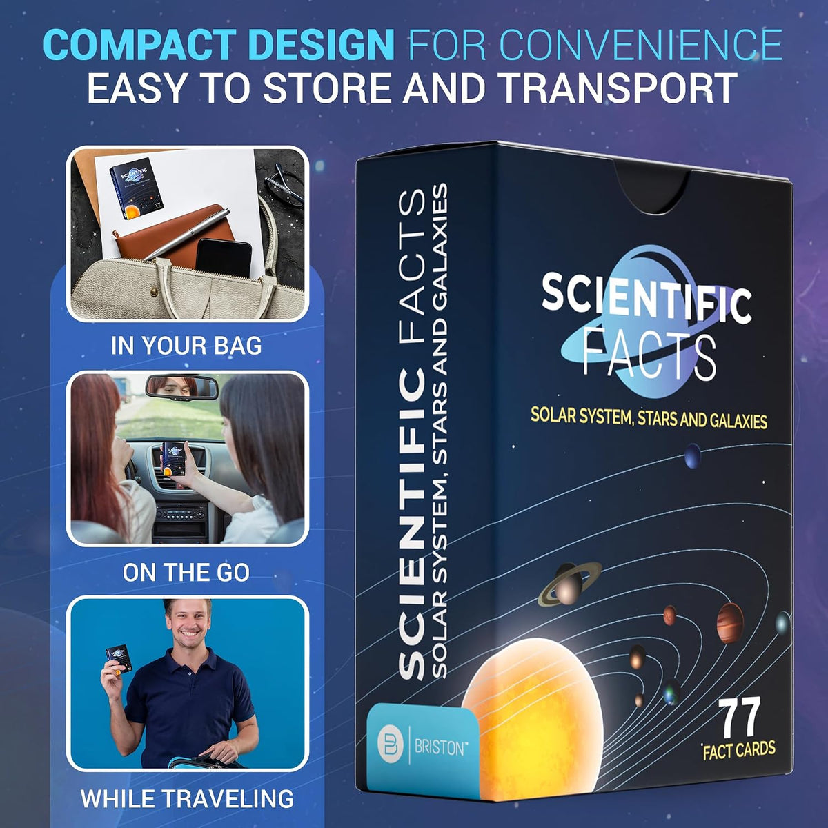 Astronomy Flash Cards – 77 Space Facts, Solar System, Stars & Galaxies
