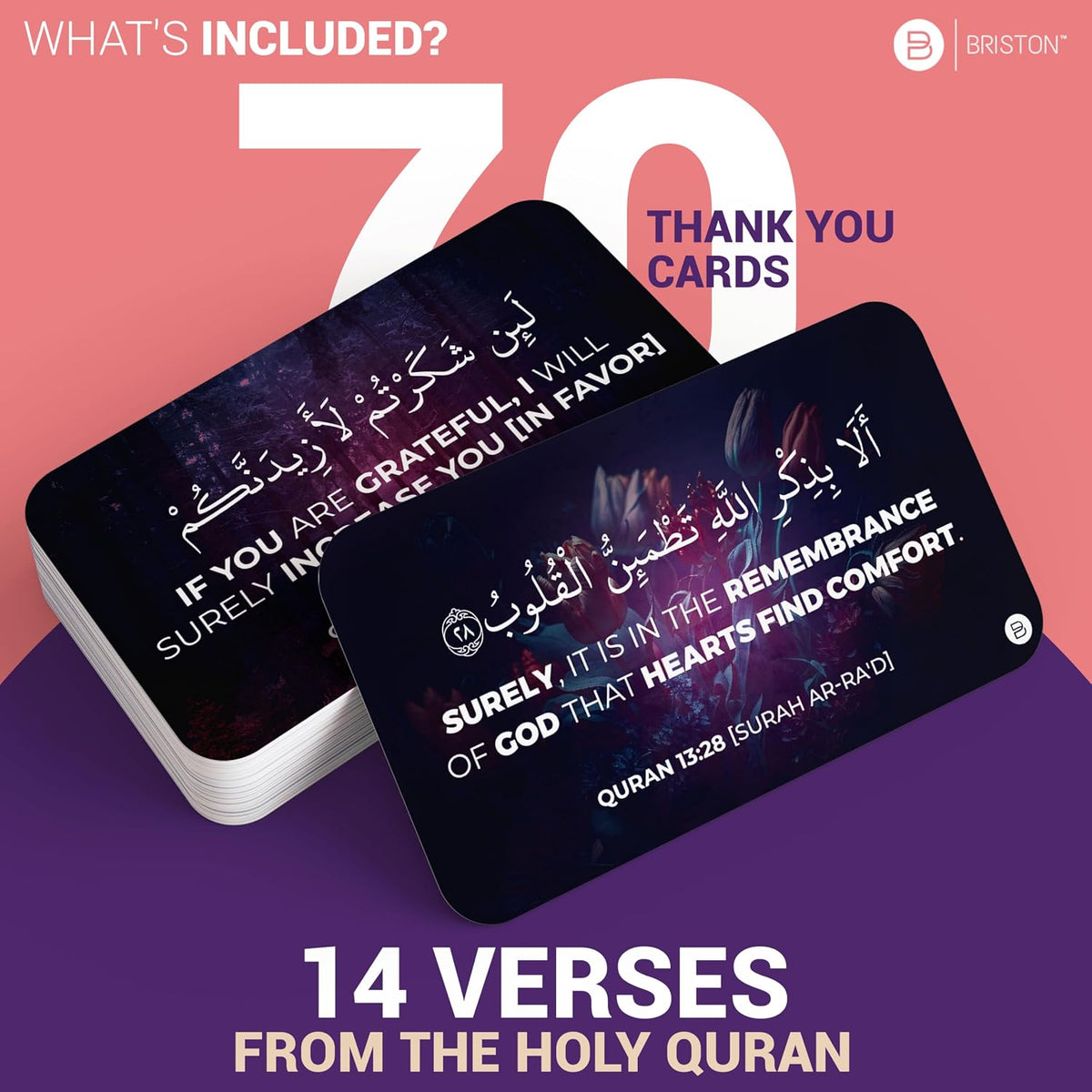 Quran Verse Thank You Cards – 70 Islamic Appreciation Cards
