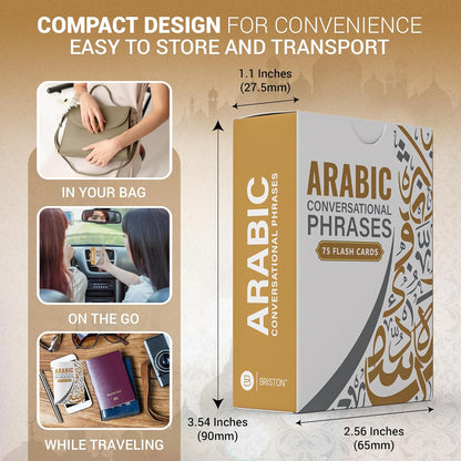 Arabic Conversational Phrase Flash Cards - 75 Beginner Sayings for Travel, Memory, Quick Reference - Educational Language Learning Resource Tool - Fun Play - Kids, Students, Classroom, Homeschool