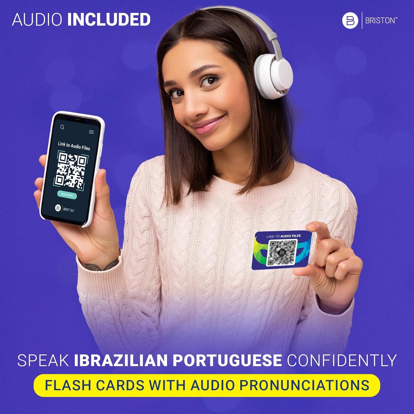 Brazilian Portuguese Conversational Phrases Flash Cards – 75 with Audio