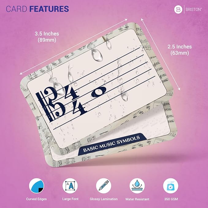 Music Theory Flash Cards – 140 Notes, Clefs, Symbols & Key Signatures