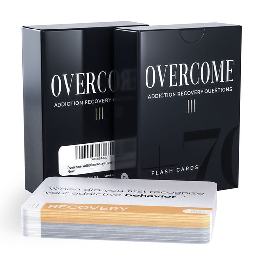 Overcome - Addiction Recovery Questions Group Therapy Game 70 Cards – Therapeutic & Counseling Conversations – Icebreaker Tool for Mental Health Professionals & Small Groups