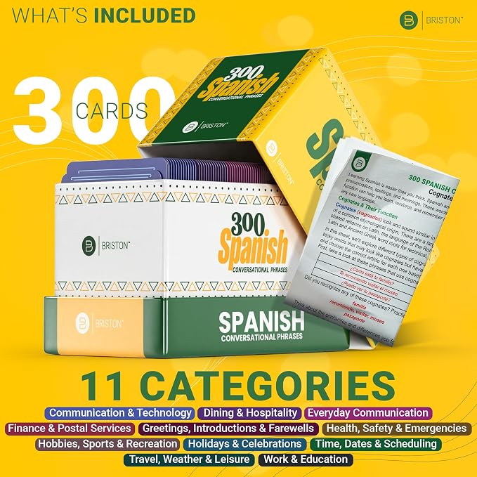 Spanish Conversation Flash Cards – 300 English-to-Spanish Phrases