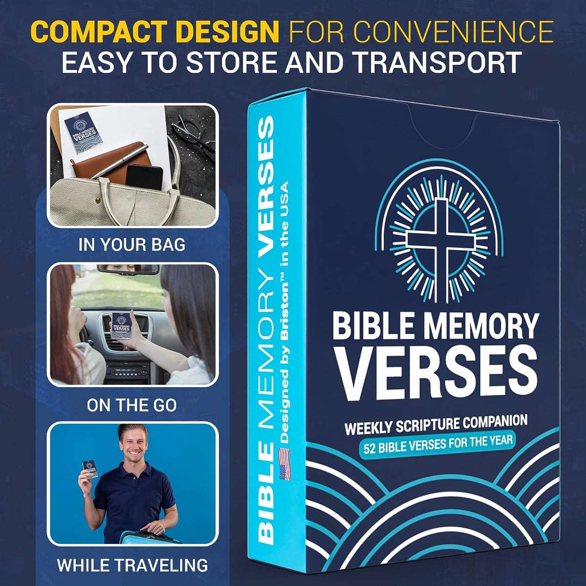 Bible Memory Verse Flash Cards – 52 Weekly Scripture Cards in 4 Translations