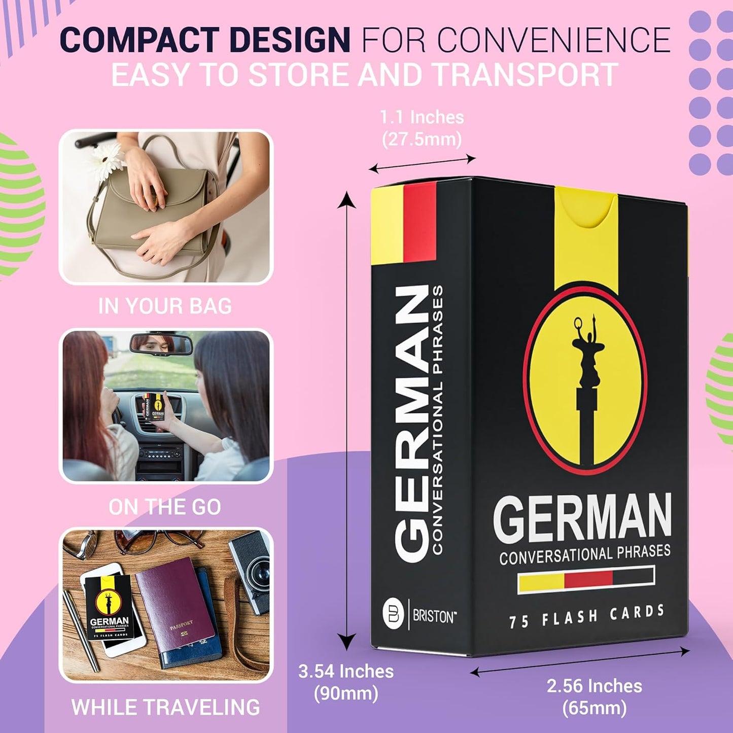 German Conversational Phrases Flash Cards with Audio – 75 Cards