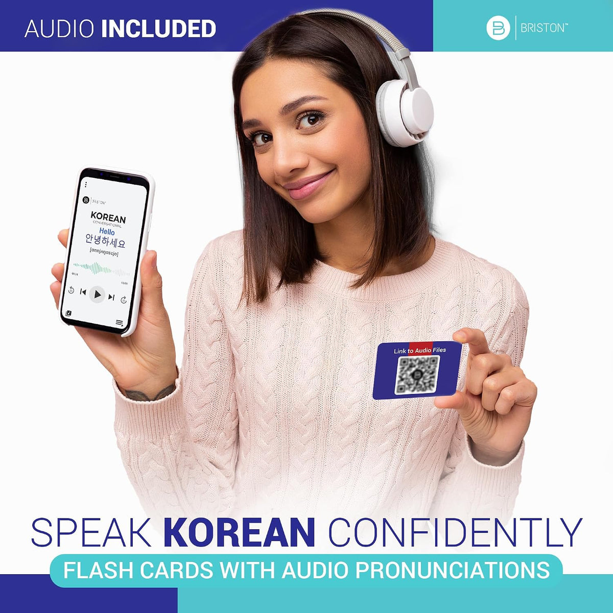 Korean Conversation Flash Cards with Audio – 75 Phrases for Beginners