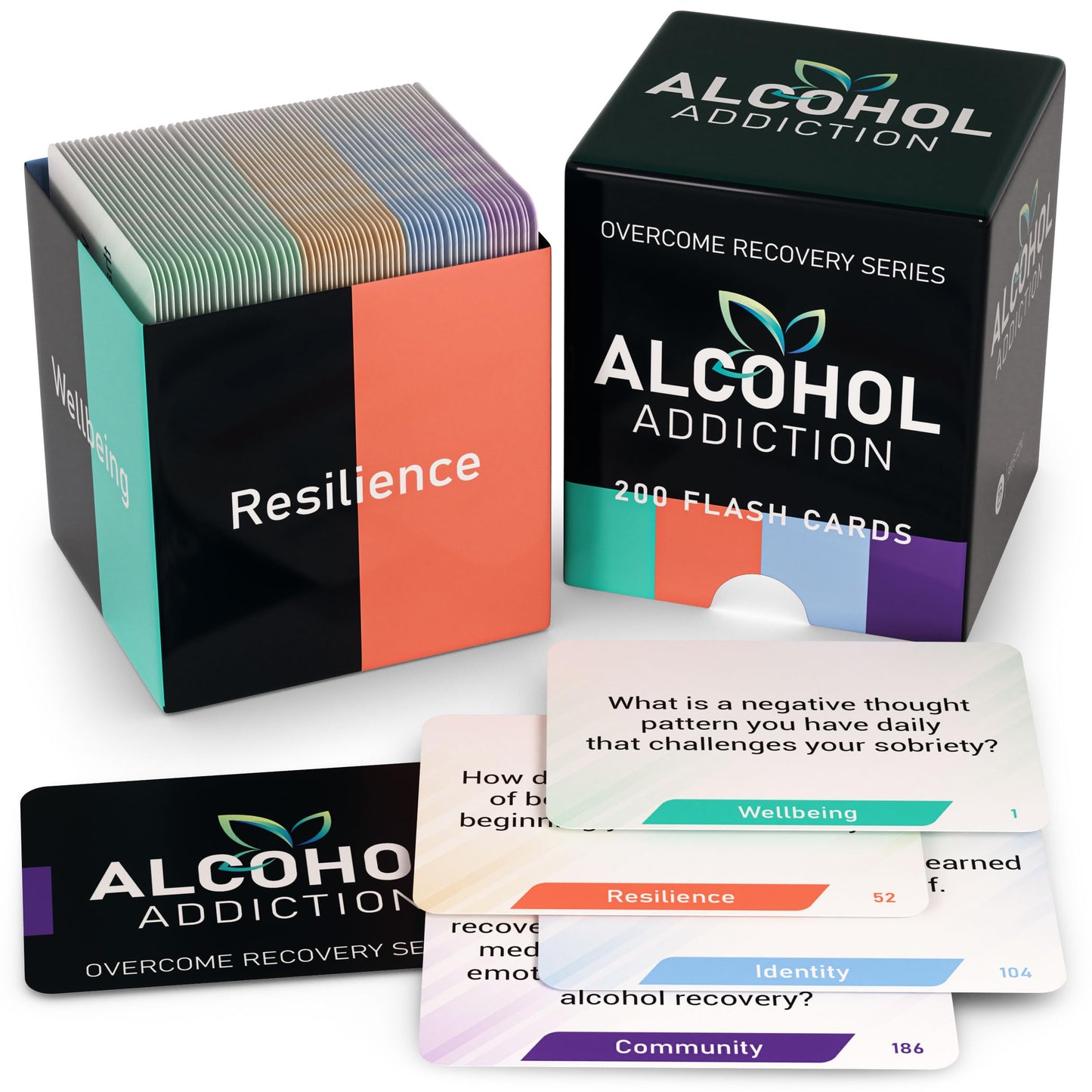 Overcome Alcohol – Addiction Recovery Questions Group Therapy Game 200 Cards – Counseling Conversations Icebreaker for Substance Abuse, Positive Mental Health, Sobriety, Relapse & Alcoholics Anonymous