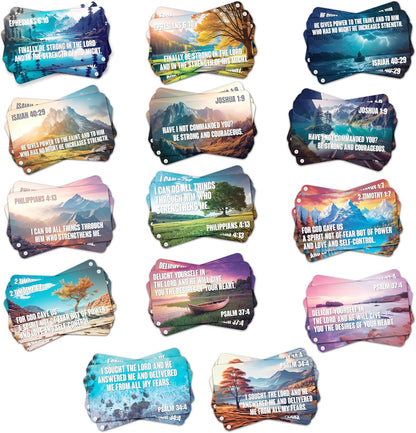 70 Bible Verse Encouragement Cards (7 Verses 10 of Each) - Blank Back Kudos Thank You Appreciation Inspirational Religious Christian Scripture Quotes Prayer Mini Postcards - Teachers, Mom & Dad Gift