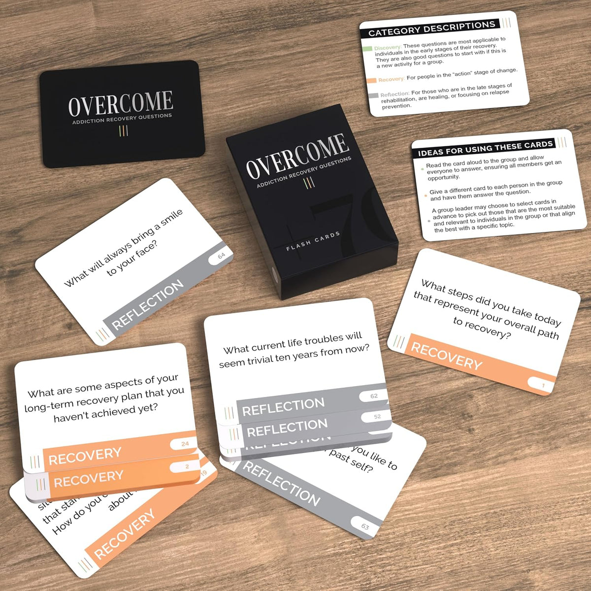Addiction Recovery Flash Cards – 70 Recovery & Reflection Questions
